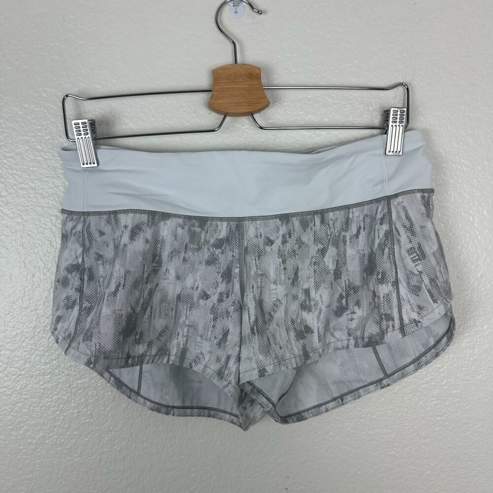 Lululemon Speed Up Short *2.5" 6 Swift Grey Printed Lined Athletic Activewear